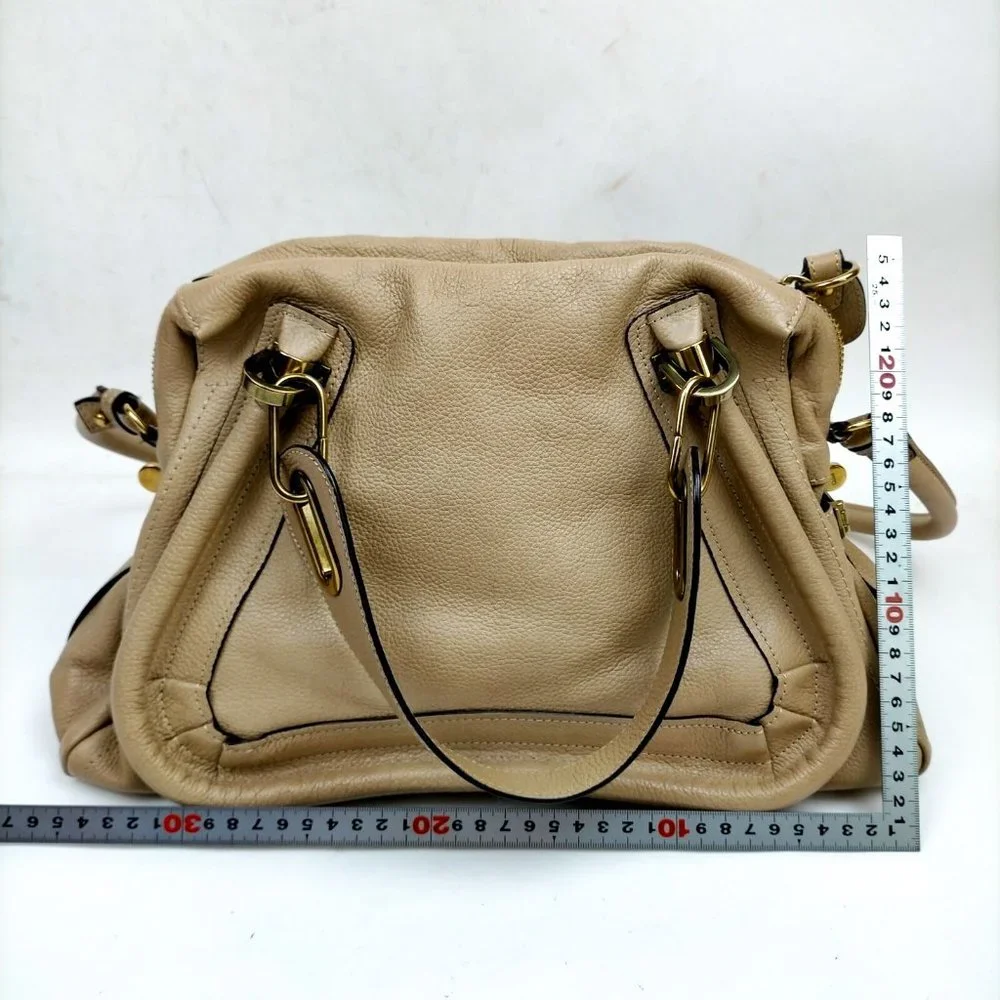 Chloe Hand Bag Beige Leather